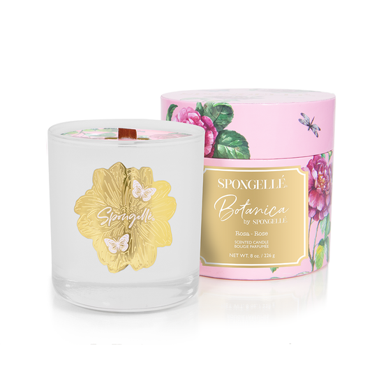 Rose Botanical Scented Candle – Luxury Wood Wick Candle Gift